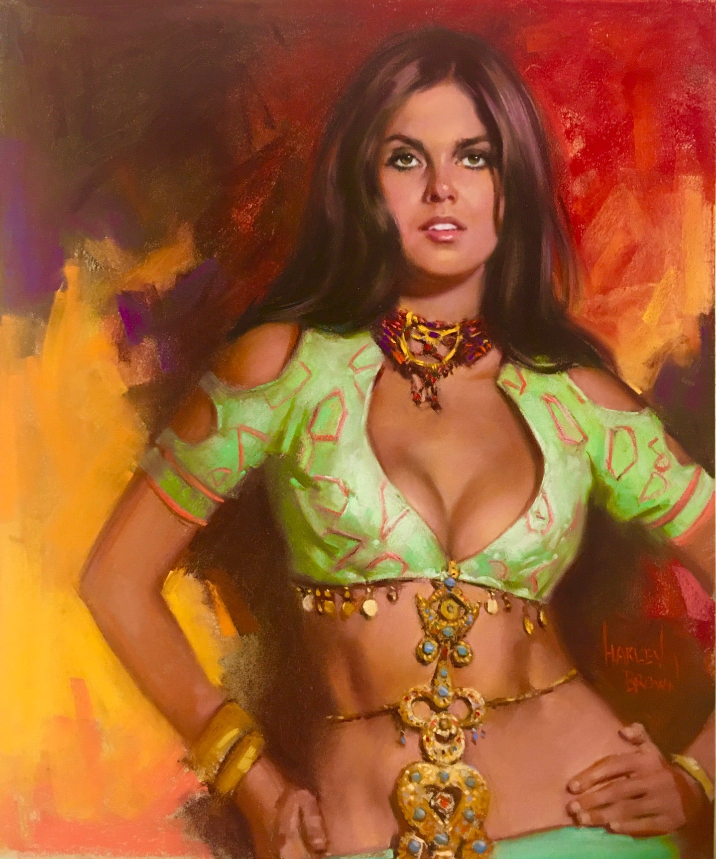 Caroline Munro Original 19x16" by Harley Brown